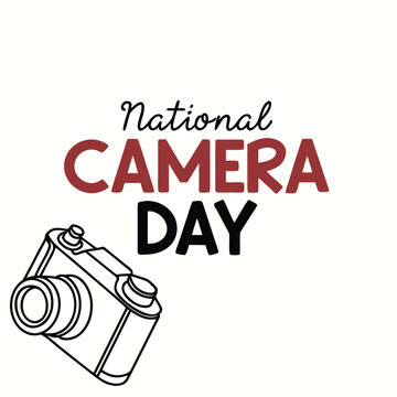 international camera day, camera, technology, engineering, science, icon, logo, 3d, tag, card, banner, sticker, poster, typography, sign, design, symbol, text, word, memory, color, happy, vector
