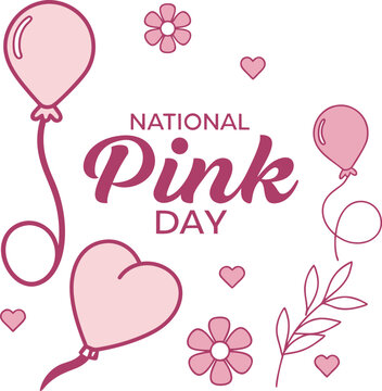 national pink day, pink, color, day, national, love, beauty, mind, happy, affection, relation, text, word, vector, vintage, illustration, icon, logo, 3d, tag, card, poster, sticker, banner, font, sign