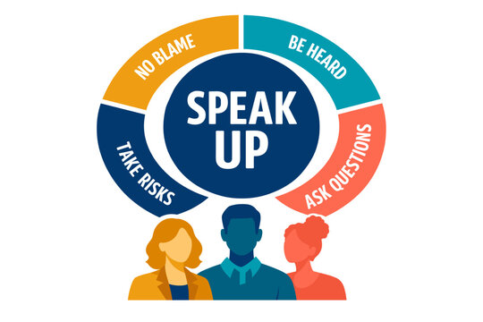 Workplace psychological safety and open culture concept showing a bold