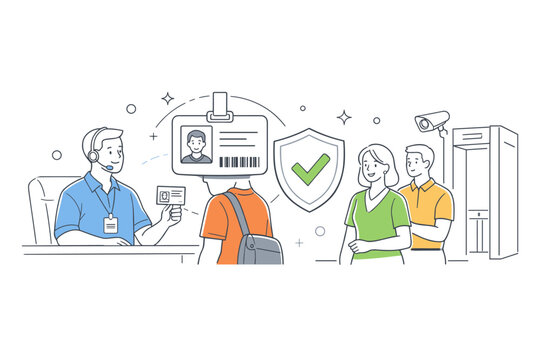 Identity check security verification scene showing a professional verifying