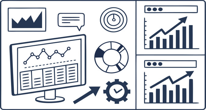 Minimalist flat showing saa s analytics dashboard flat minimal saas analytics