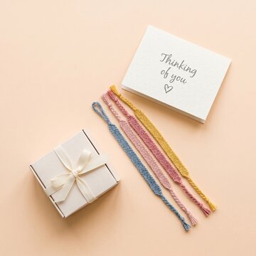 Thinking of you gift set with macrame bracelets