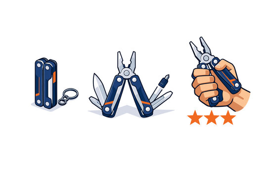 Multitool everyday carry and practical utility mini-set of three compact