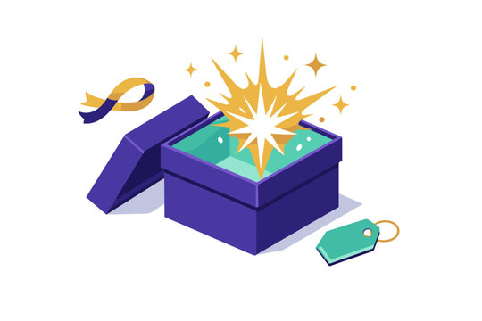 E-commerce unboxing and retail delivery concept: a clean open gift box seen