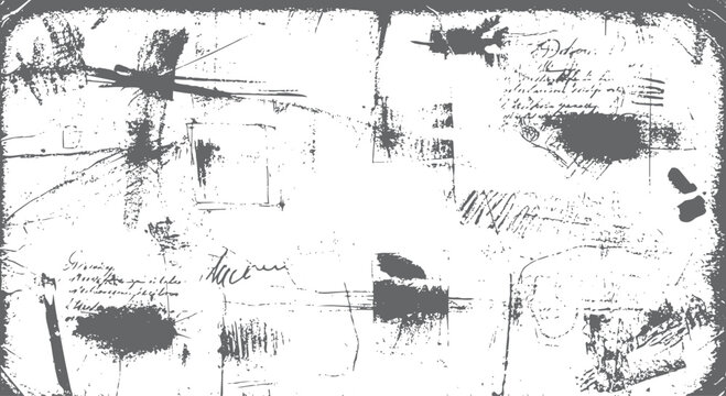 Grunge texture with scribbled handwriting and smudges