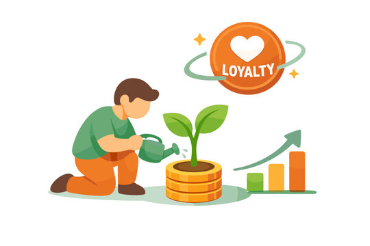 Customer lifetime value and retention strategy concept showing a figure