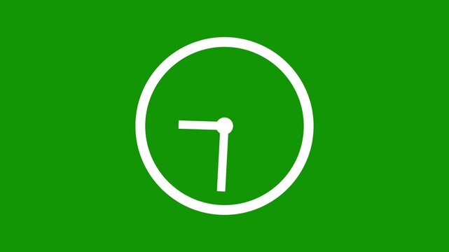 Clock icon animation. 24 hours timer clock animation. Animated black clock icon featuring rotating arrows in a 12-hour cycle, stopwatch Animation