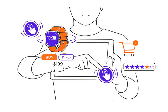 Augmented reality shopping and virtual try-on experience concept featuring