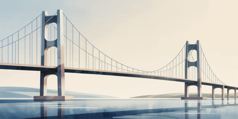 Obraz premium Panoramic view of the Golden Gate Bridge suspension architecture over the San Francisco Bay with the California ocean and city sky in the background
