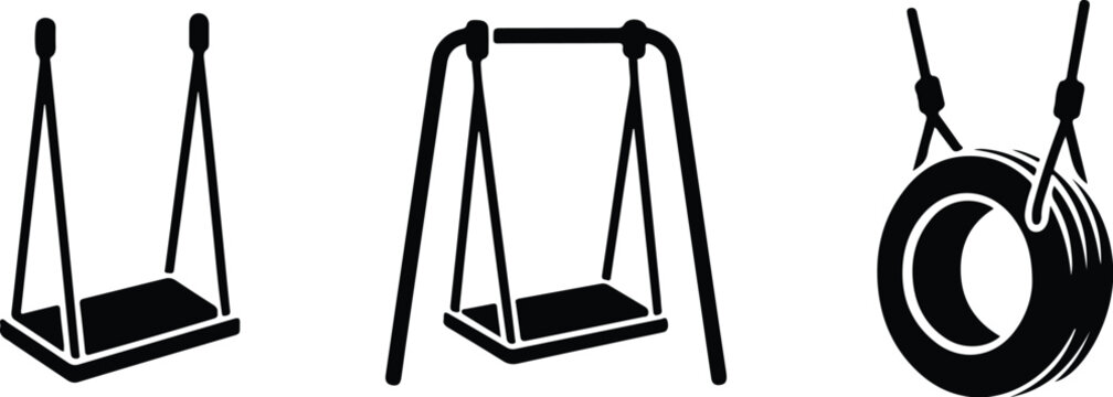 Swing Silhouette Icon Collection Set