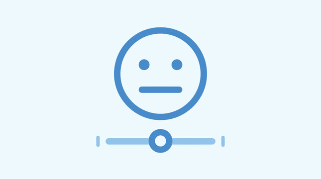 Neutral face icon with a slider control bar below it, representing mood adjustment or sentiment analysis settings