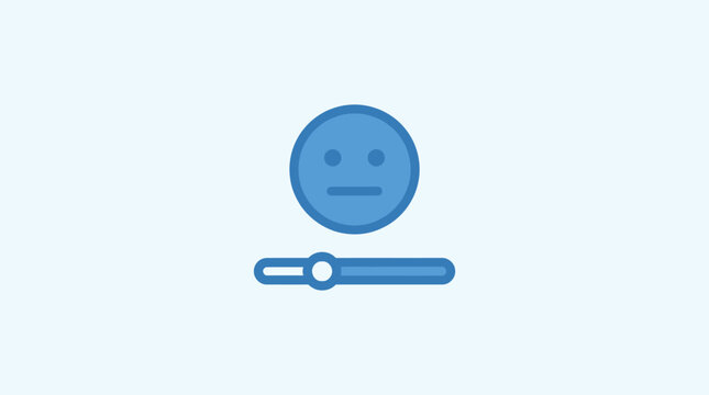Neutral face emoji icon with a slider bar underneath, representing mood or intensity adjustment
