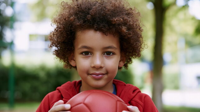 Energetic Child Chasing a Bright Yellow Ball Across a Sunlit Backyard, Filled with Laughter and Unrestrained Joy