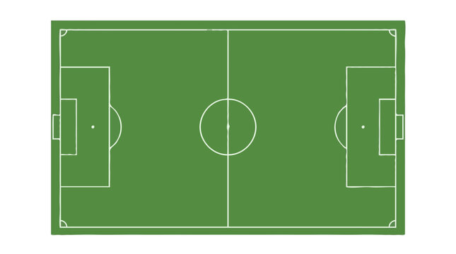 Football field with green grass - Vector Illustration