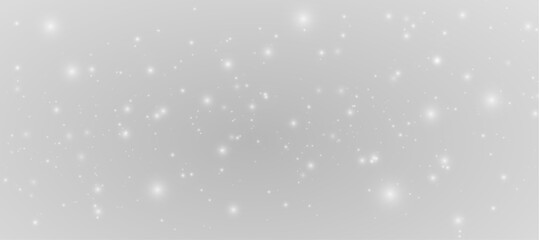 Magical silver stardust and sparkling glitter confetti on transparent background, luxury light effect with warm bokeh and glowing rays, elegant celebration illustration vector and png. © Denis_STOCK