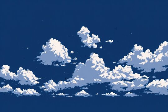 Whispering Clouds in Midnight Blue Sky