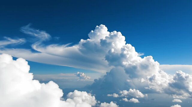 Blue sky white cloud cloudscape cumulus cirrus atmosphere horizon weather landscape serene bright fluffy daylight scenic expansive nature outdoors vapor formation tranquil summer vast aerial abstract