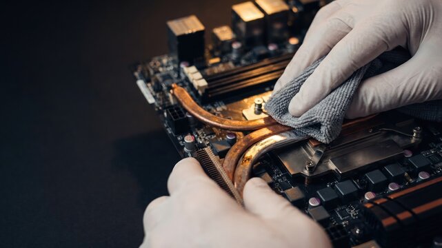Expert Polishing of Copper Heat Pipes on a High-End Gaming Motherboard
