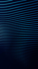 Obraz premium Dark blue vertical line pattern with glowing curved stripes, abstract minimal technology background, clean neon geometry and modern digital depth.