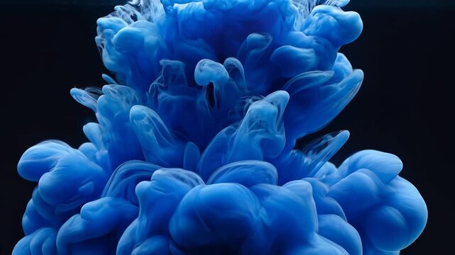 Abstract Blue Ink Cloud Explosion Underwater Dynamic Motion 1.