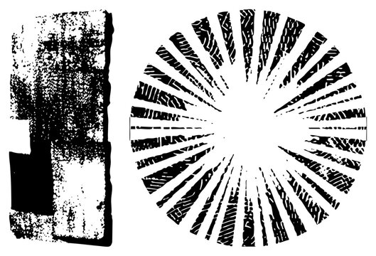 Raw sunburst with jagged rays, gritty texture block beside it think &ldquo;skid lid&rdquo; meets &ldquo;brain bucket&rdquo; for edgy layouts. Perfect for posters or branding that needs punch and streetwise grit.
