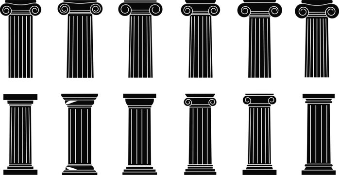 Classical Architecture Columns Set (Greek & Roman Pillars)