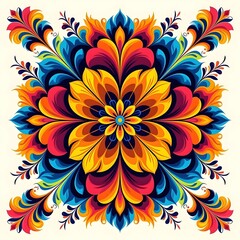 Fototapeta premium vibrant symmetrical mandala design