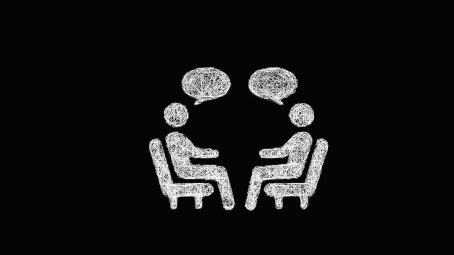 Sketch counseling session icon animation - smooth progressive reveal