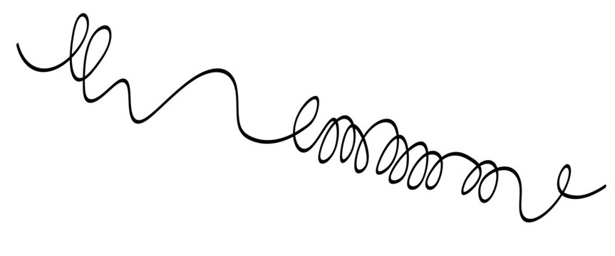 Curved squiggle cable line illustration perfect for connection concepts tech layouts playful dividers and creative wiring design projects