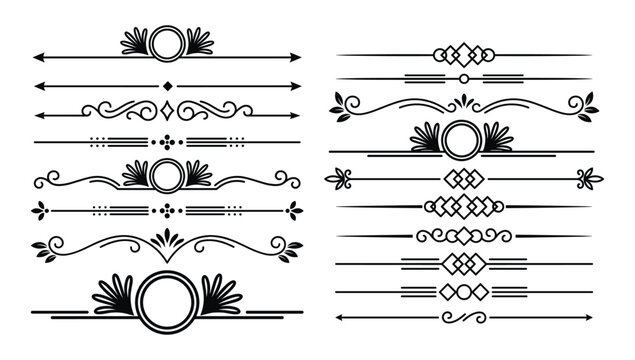 Decorative page dividers and text separators set for elegant professional document design.