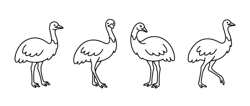 emu cute monoline vector set collection