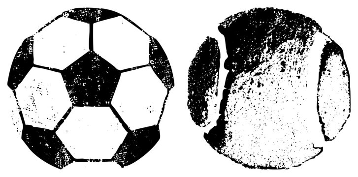 Classic football in gritty halftone, fragmented panels &ldquo;pigskin&rdquo; or &ldquo;booter&rdquo; slang. Speckled, vintage screen printed look. Perfect for retro sports branding or urban apparel.