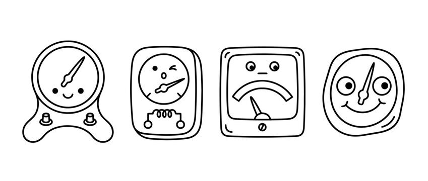 galvanometer cute monoline vector set collection