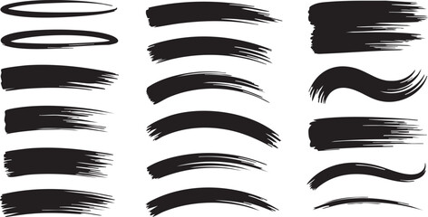 Collection of vector paint brush strokes, hand drawn brush stroke textures set. © BK2003