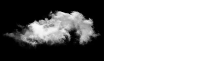 Single white cloud isolated on black background for design, composite, and sky replacement, high resolution fluffy cumulus cloud texture isolated on transparent background © Salman