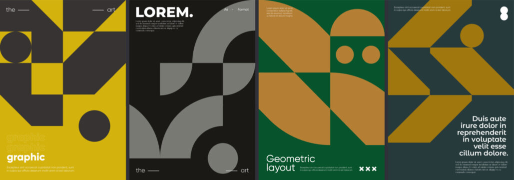 Simple geometric covers set. Minimalist vector templates.