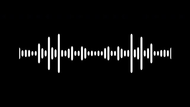 White audio waveform spectrum animation, 4k