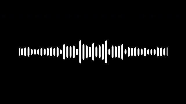 White audio waveform spectrum animation, 4k