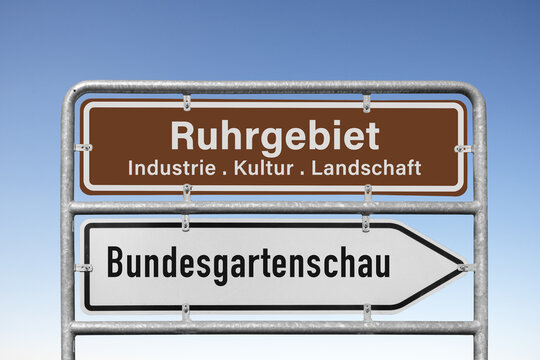 Wegweiser, Ruhrgebiet, Bundesgartenschau, (Symbolbild)
