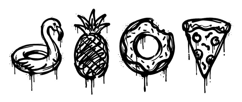 pool float , spray paint style , vector 