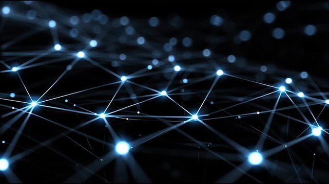 abstract business connection of line from nail node to node on world map background Innovation network points Earth's surface	