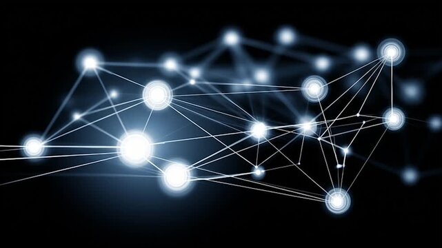 abstract business connection of line from nail node to node on world map background Innovation network points Earth's surface	