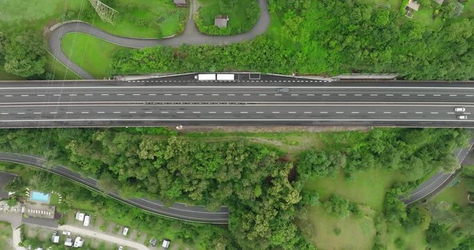 Aerial view of a highway, Chiusa, Italy