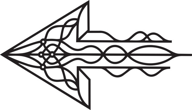 Arrow sign vector line art