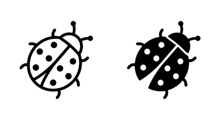 Ladybug, insect, icons, black, white, vector graphics © ZARA