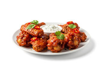 Fototapeta premium Spicy chicken wings with blue cheese dip