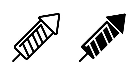 Firework Rocket Icons, Celebration Pyrotechnics, Festive Event Symbols © RAKIB