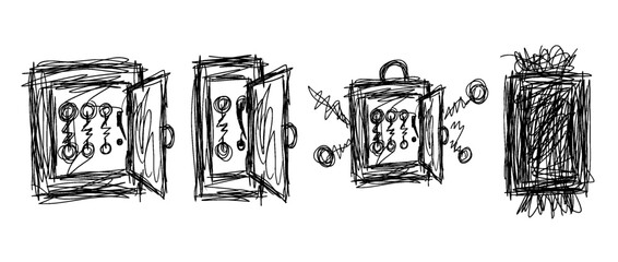 Fototapeta premium breaker box , pen scribble , kid Hand drawn , vector