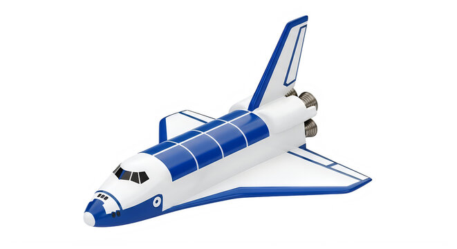 Space shuttle launching into sky isolated on transparent background