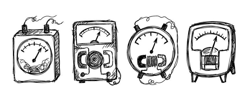 galvanometer , pen scribble , kid Hand drawn , vector